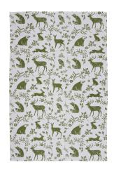 Geschirrtuch, Forest Friends weiß salbei grün, Wald Tiere von Ulster Weavers 