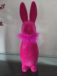 XL Hase Stuppsi pink Samtoptik Ostern Osterdeko 41 cm Vosteen 