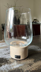 Holz-Windlicht Mural mit Glas, H ca. 32  Landhaus Shabby, WMG Wohnmanufactur 