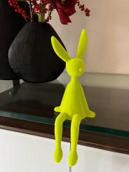 Kantenhocker Hase grün Velours Samtoptik 28 cm 
