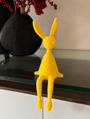 Kantenhocker Hase gelb Velours Samtoptik 28 cm 