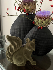 Eichhörnchen dunkelgrün Velours Samtoptik 