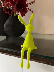 Kantenhocker Hase grün Velours Samtoptik 37 cm 