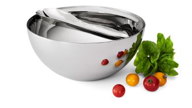 Philippi Design Insalata Salatschale mit Besteck Edelstahl doppelwandig Thermo 