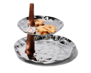 Philippi Etagere Valencia edel aus Edelstahl + Rosenholz 25 cm 