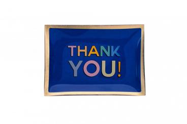 Gift Company Love Plates, Glasteller M, Motiv: Thank you, blau 