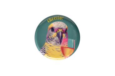 Gift Company Love Trays, Dekotablett, XS, Motiv: Cheerio!, rund, grün 