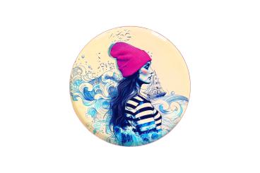 Gift Company Love Trays, Dekotablett, M, Motiv: Seemannsbraut, blau/pink 