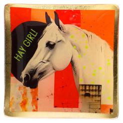 Gift Company Love Plates, Glasteller S, Motiv: Hay girl!, mehrfarbig 