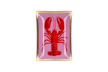 Gift Company Love Plates, Glasteller M, Motiv: Hummer, rosa/rot 