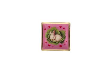 Gift Company Love Plates, Glasteller S, Motiv: Hase, rosa 