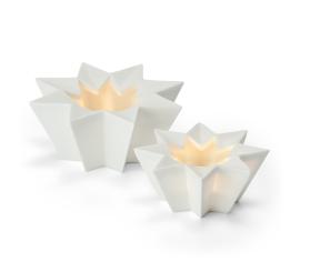 Philippi Design GLORY Teelichthalter Stern Porzellan matt weiß 2 Größen 