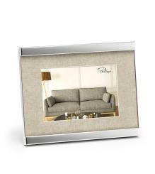 Bilderrahmen HOME Philippi Design Nickel Leinenpassepartout für Fotos 10 x 15 