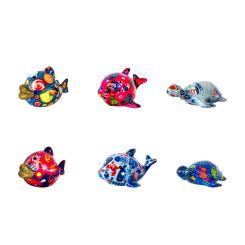 Pomme Pidou Mini Spardose Schildkröte, Fisch, Delfin Kaffeekasse, 6 Modelle 