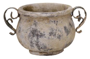 Großer Blumenkasten Übertopf Pflanztopf Keramik Metall Shabby Brocante 