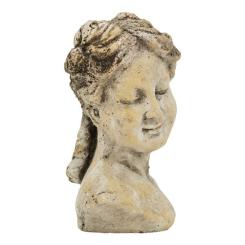 Frau Büste Kopf Keramik 22,5 cm Deko Haus Garten Terrasse Balkon 