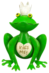 Frosch Froschkönig Kiss Me! Skulptur  Metall Deko Garten Terrasse Balkon 
