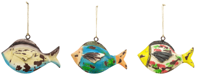 Fisch zum hängen Metall Deko Garten Terrasse Balkon 