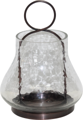 Windlicht Verre antik Stil Glas/Metall Landhaus Shabby 18,5 