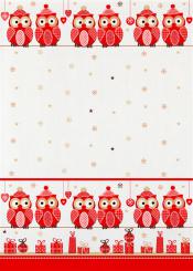 Geschirrtuch Weihnachtseulen, Halbleinen, Fa. Kracht 