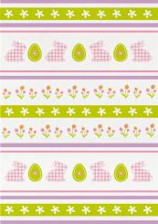 Geschirrtuch Karohasen Ostern, Halbleinen Jacquard, Fa. Kracht 