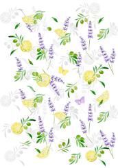 Geschirrtuch Halbleinen Küchentuch Druck "MEDITERRAN"  Fa. Kracht 