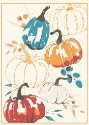 Geschirrtuch Halbleinen Küchentuch Druck "KÜRBIS", Fa. Kracht 