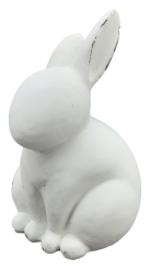 Hase Deko Ostern Zement matt weiß 20 cm 