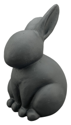 Hase Deko Ostern Zement matt schwarz 20 cm 