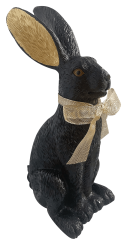 Hase Sannie schwarz gold Osterdeko 28 cm 