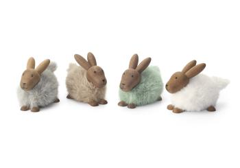 EMILY Hase  Philippi Design Holz Kunstfell, Ostern Deko Frühling 4 Farben 