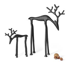 Philippi Design Snorre Rentier Hirsch schwarz Aluminium Herbst Winter, 2 Größen 
