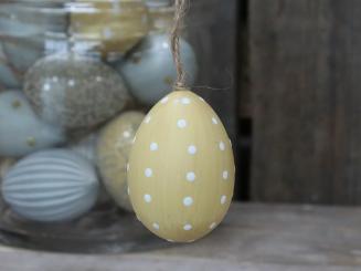 Osterei Ei melone weisse Punkte Osterdeko , Chic Antique 