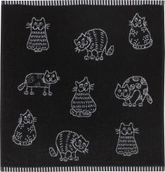 Geschirrtuch Baumwoll Frottier Küchentuch "KATZENREIHE" Fa. Kracht 