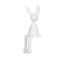 Kantenhocker Hase Eddie weiß beflockt 29 cm 