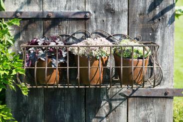 Wandkorb Blumenkorb Blumenkasten Aufbewahrung Korb Eisen braun Landhaus Shabby, 2 Grössen 