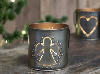 Chic Antique Teelichthalter Engel  antik Messing Metall Orient Shabby Landhaus 