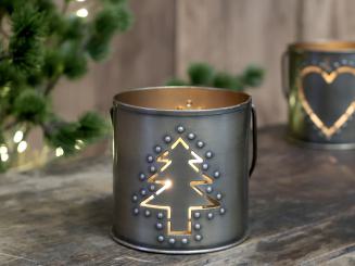 Chic Antique Teelichthalter Tanne antik Messing Metall Orient Shabby Landhaus 