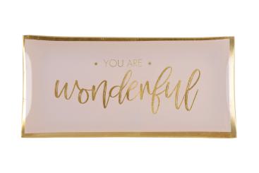 Gift Company Love Plates, Glasteller, L, you are wonderful, rosa 
