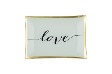 Gift Company Love Plates, Glasteller M, Love, weiss 