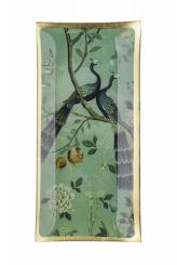 Gift Company Love Plates, Glasteller, L, Pfau, grün 