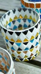 Teelichthalter Glas Mosaik bunt Orient orientalisch Ethno, Pomax Belgien 