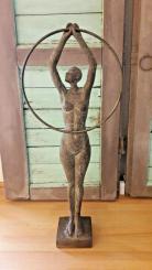 Skulptur nackte Frau Bronze Optik abstrakte Kunst modern, 46,5 cm 