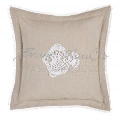 Kissen Crochet Fisch incl. Füllung 45 x 45  Blanc Mariclo 