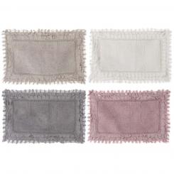 Badteppich Badläufer Vorleger Teppich 4 Farben 50 x 80, Blanc Mariclo 