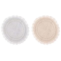 Badteppich 60 cm Badläufer Häkelspitze Dusch Vorleger  Shabby Vintage 2 Farben 