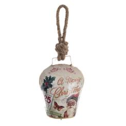 Glocke Hängedeko Baumschmuck Weihnachten Landhaus Shabby 13 cm Blanc Mariclo 