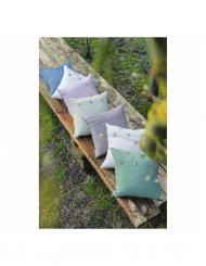 Kissen Leinen rosa mit Holzknöpfen incl. Füllung 40 x 40  Blanc Mariclo 