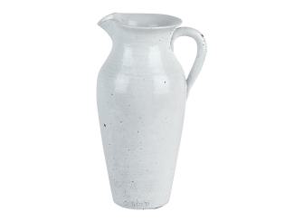 Krug Pitcher Vase Serie Galestro weiss italienische Keramik Handarbeit Virginia Casa 