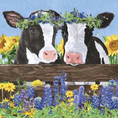 20 Servietten, Serviettentechnik  Borden & Clover Kuh 33x33 PPD 